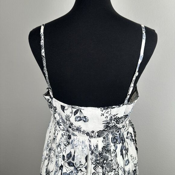 Chaudry KC Babydoll Mini Dress Sz Medium Sequin Pleated Bubble Hem Cottage Boho - Picture 9 of 14